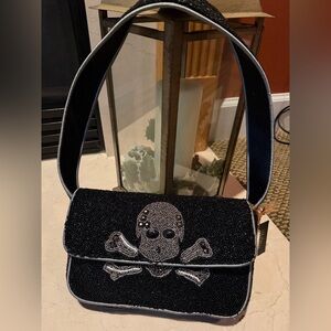 Viral Beaded Skull Bag From India to You Black and Silver